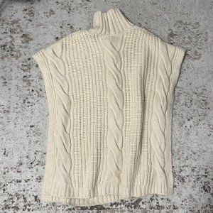 Zara Cable-Knit Cape - Cream White/Small